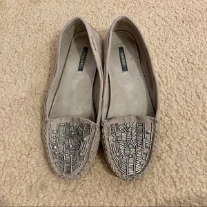Forever 21 gray, silver beaded flats